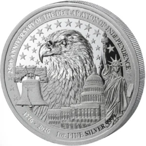 250th Anniversary USA Declaration of Independence 1 Oz Silver coin