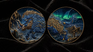 2 x 1 oz 2025 Germania Gullinbursti Colorized in Dual Slab Display