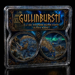 2 x 1 oz 2025 Germania Gullinbursti Colorized in Dual Slab Display - Image 2