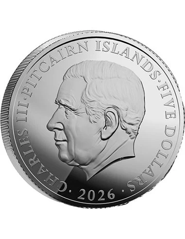 2026 Pitcairn Islands Ocean Wonders Stingray UHR Proof 2 oz Silver Coin - Image 2