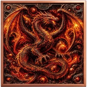 DRAGONS OF ETERNAL FIRE 5 Oz Copper Bar