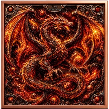DRAGONS OF ETERNAL FIRE 5 Oz Copper Bar
