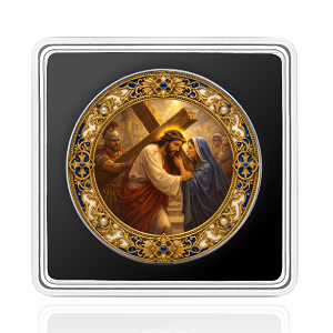 Mary Meets Jesus On the Way To Calvary 1 Oz Silver Coin