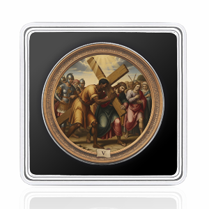 Station V: Simon Helps Jesus Carry The Cross 1 Oz Silver Coin