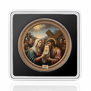 Station VI: Simon Helps Jesus Carry The Cross 1 Oz Silver Coin