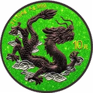 Chinese Dragon Special Green Edition 1 Oz Silver Coin