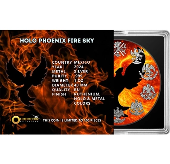 Holo Phoenix Fire Sky Libertad 1 Oz Silver Coin - Image 4