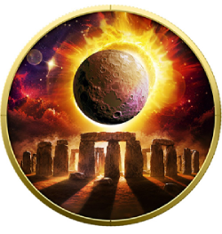 Solar Eclipse Stonehenge 1 Oz Colorized Silver Coin