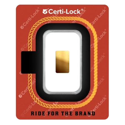 Scottsdale Cowboy Rifleman 1/100th oz Gold Bar in Certi-Lock - Image 2