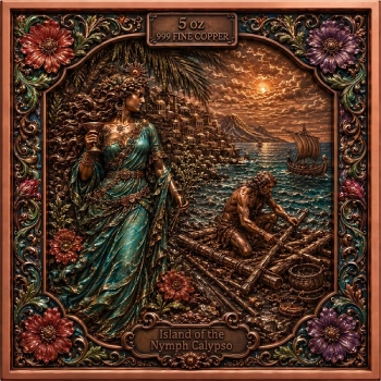 JOURNEY OF ODYSSEUS 6 x 5 Oz Copper Medal Set - Image 7