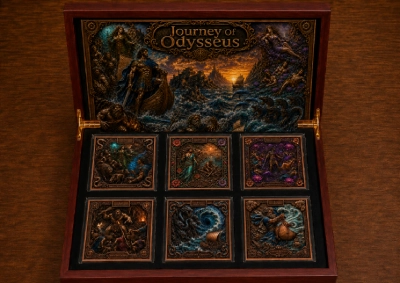 JOURNEY OF ODYSSEUS 6 x 5 Oz Copper Medal Set - Image 8