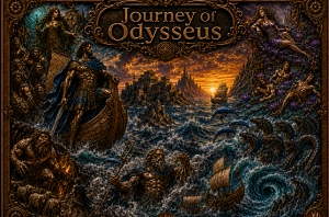 JOURNEY OF ODYSSEUS 6 x 5 Oz Copper Medal Set - Image 9