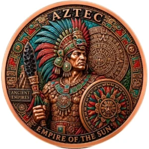 AZTEC EMPIRE Ancient Empires 1 Oz Copper Card Round