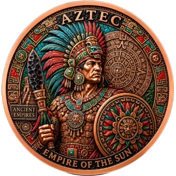 AZTEC EMPIRE Ancient Empires 1 Oz Copper Card Round