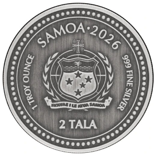 2026 Samoa Seahorse 1 oz Antiqued Silver Coin - Image 2