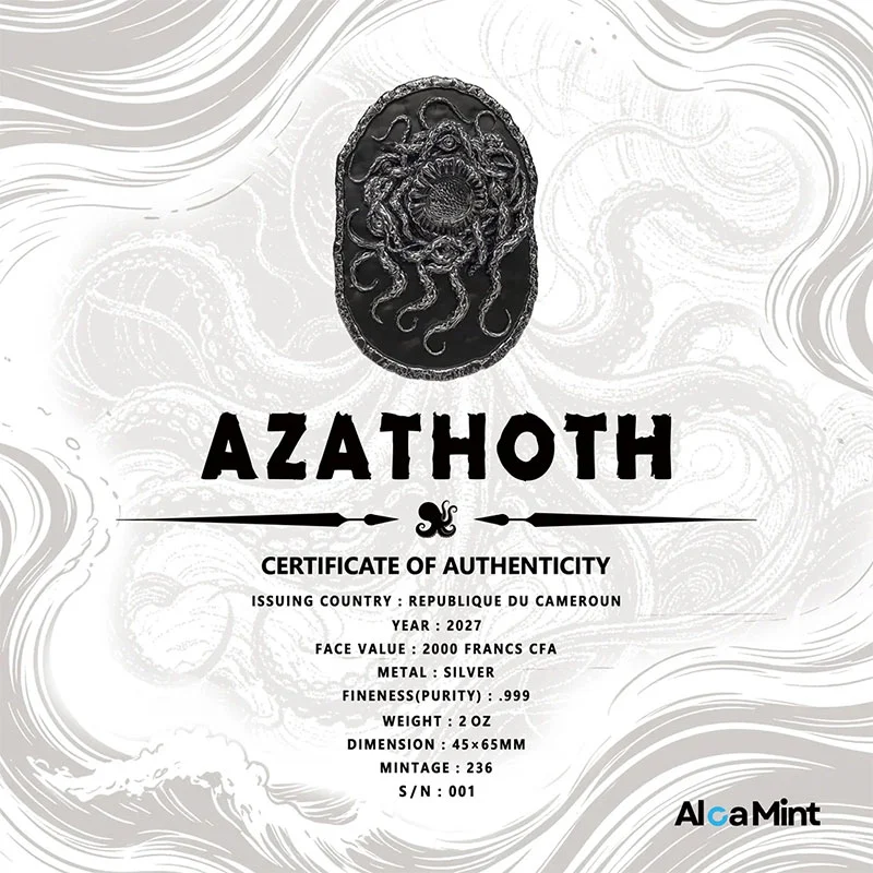Azathoth – The Blind Idiot God 2 oz Silver Coin - Image 4