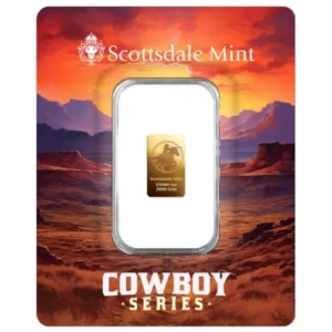 Scottsdale Cowboy Rifleman 1/100th oz Gold Bar in Certi-Lock