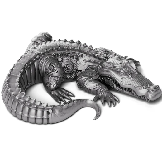 2027 Cameroon Gustave the Crocodile 2 oz Silver Coin – Antiqued