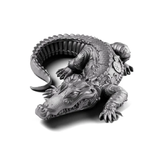 2027 Cameroon Gustave the Crocodile 2 oz Silver Coin – Antiqued - Image 3