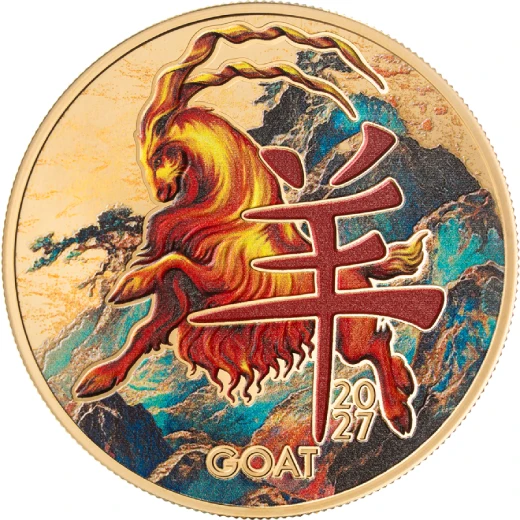 Year of the Goat Golden Collection 1/2 Oz Silver Coin