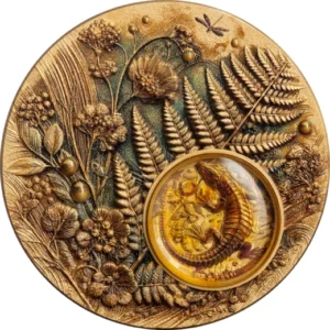Amber Mirage Lizard High Relief 2 Oz Silver Coin