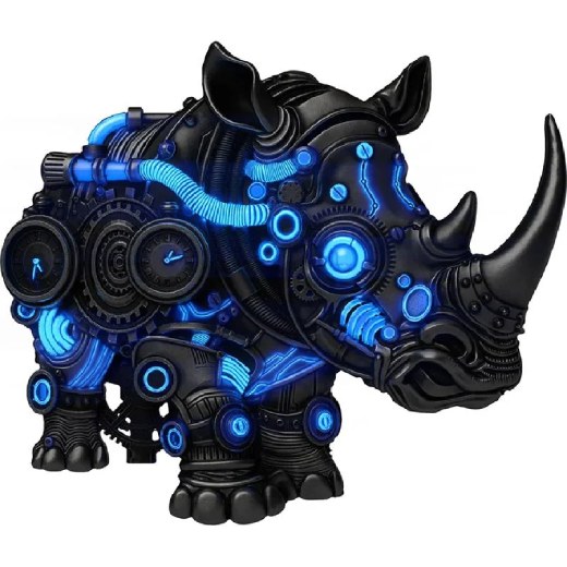 Mech Rhino Shaped Gold Gilded 2 oz Silver Coin - Image 4