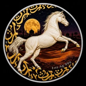 Treasures of the Gulf Midnight Arabian Horse 1 oz Silver Coin