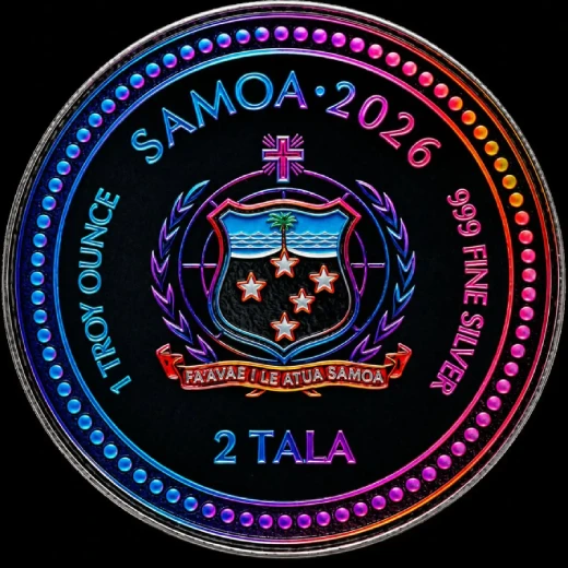 2026 Samoa Seahorse Neon Abyss 1 oz Silver Coin - Image 2