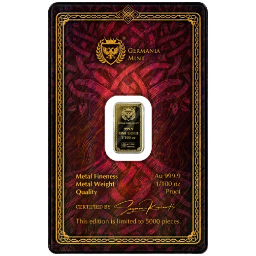 Gods of Germania SIF 1/100oz proof gold bar - Image 2