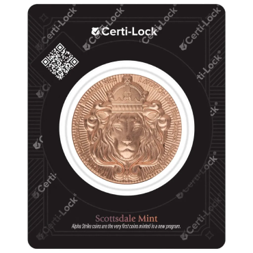 Scottsdale Alphastrike Lion Stacker 1 Oz Copper Medal - Image 4