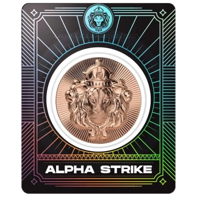 Scottsdale Alphastrike Lion Stacker 1 Oz Copper Medal