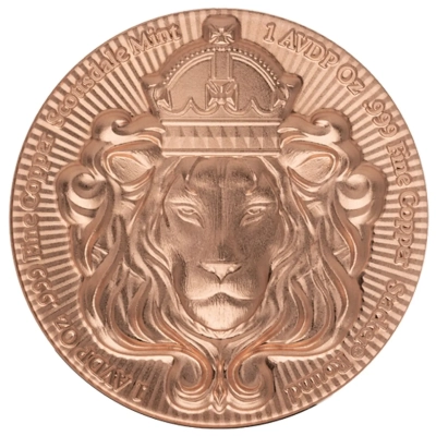 Scottsdale Alphastrike Lion Stacker 1 Oz Copper Medal - Image 3