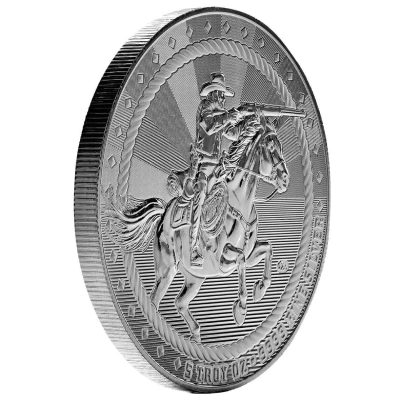 Scottsdale Cowboy Rifleman 5 Troy oz Silver Round - Image 3