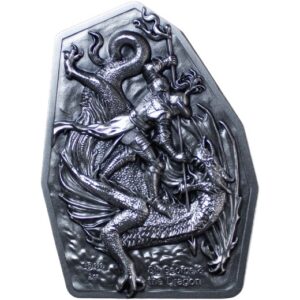 Saint George and the Dragon 2 oz 999 Silver Coin