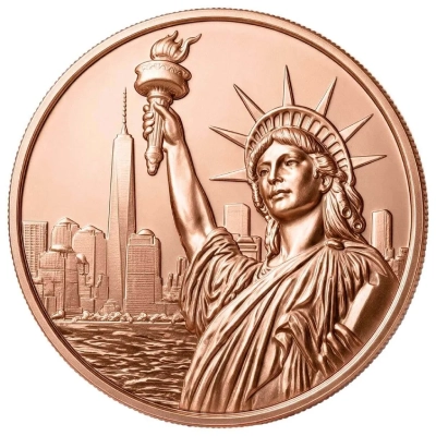 Statue Of Liberty 1 Oz Copper Round