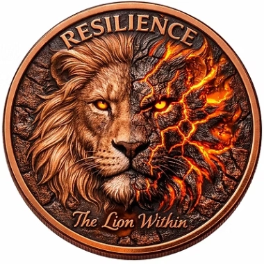 2026 LION Virtues Series 1 Oz Copper Round Italy - Image 2