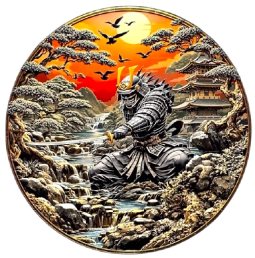 Samurai 5 oz Copper Medal - Image 2