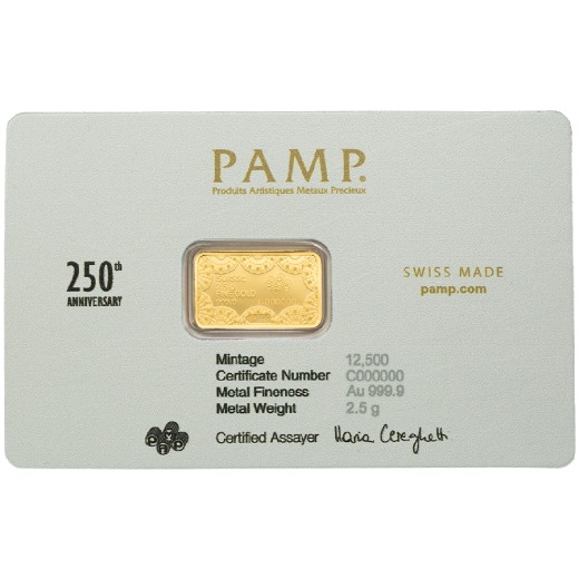 PAMP 250th Anniversary of US Bald Eagle 2.5g Gold Bar - Image 4