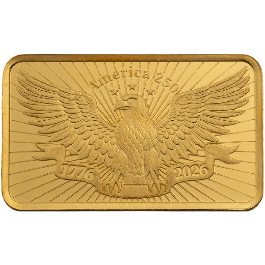 PAMP 250th Anniversary of US Bald Eagle 2.5g Gold Bar