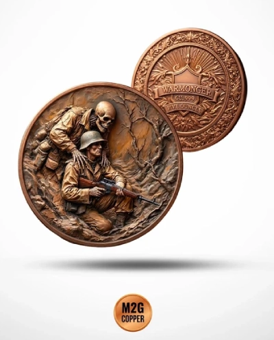 Warmonger 5 oz Copper Medal - Image 2