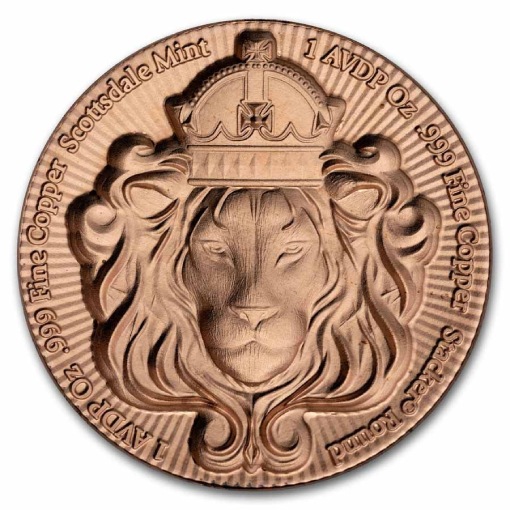 Scottsdale 1 Oz Copper Lion Stackers - Image 2