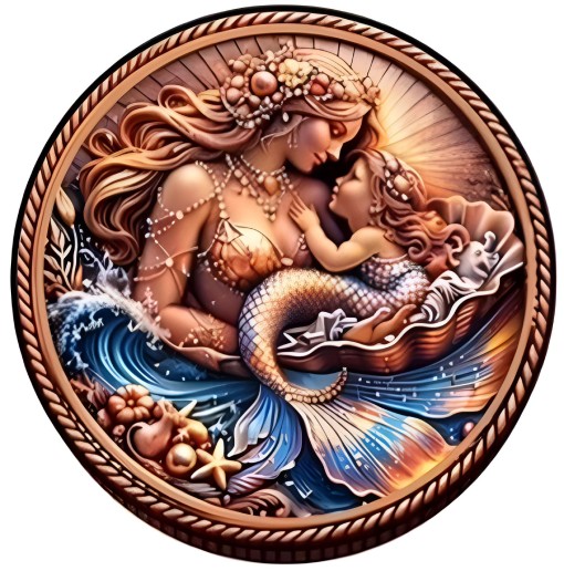 Ocean's Eternal Love Mermaid 1 Oz Copper round