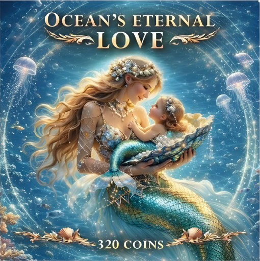 Ocean's Eternal Love Mermaid 1 Oz Copper round - Image 4