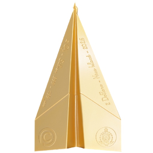 PAPER AIRPLANE SPECIAL EDITION GILDED 2 Oz Silver Coin - Image 2