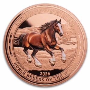 2026 Liberia Clydesdale Horse 5 Oz Copper Medal