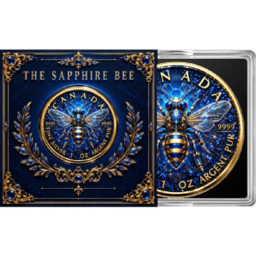 The Sapphire Bee Maple Leaf 1 Oz Silver Coin - Image 4