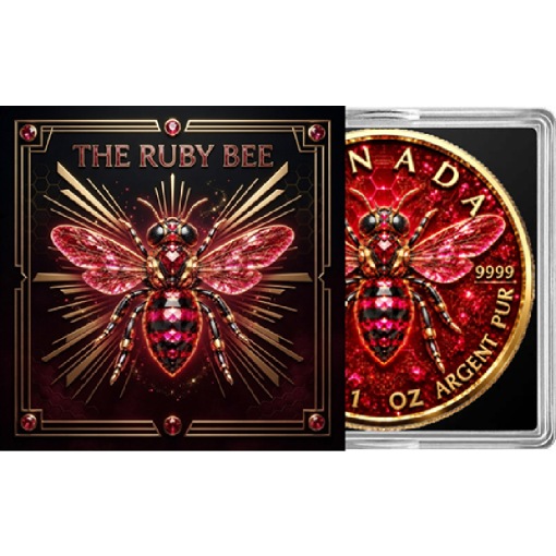 THE RUBY BEE Maple Leaf 1 Oz Silver Coin - Image 4