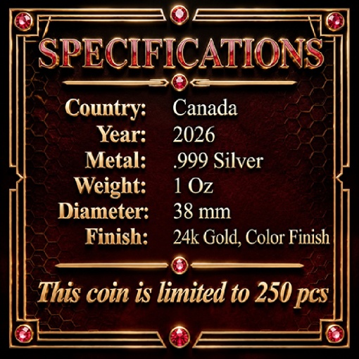 THE RUBY BEE Maple Leaf 1 Oz Silver Coin - Image 5
