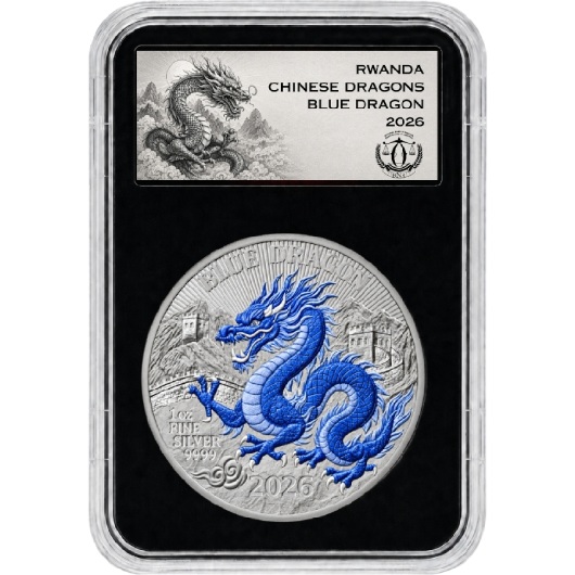 Proclain Blue Dragon 1 Oz Colorized Silver Coin