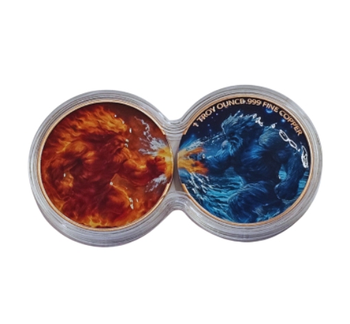 Fire and Ice Duo Stack 2 X 1 Oz Copper Coins